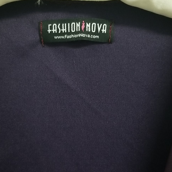 Plum Fashion Nova long sleeved short v-neck dress - Picture 6 of 8